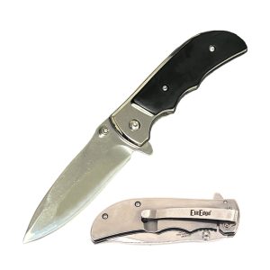 4" Closed Black Pearl Handle Spring Assisted Folding Knife