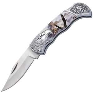 7.25" Eagle Bolster Handle Lockback Folding Pocket Knife in a Gift Box Style-11